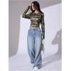 image:imageSOLY HUX Womens Y2k Camo T Shirt Crew Neck Long Sleeve Slim Fit Tee Going Out Crop TopsMulticolor Camo