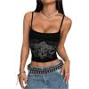 image:imageSOLY HUX Womens Y2k Gothic Cami Tops Rhinestone Crop Tops Camisole Streetwear Emo Scene Alternative ClothesBlack Graphic