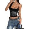 image:imageSOLY HUX Womens Y2k Gothic Cami Tops Rhinestone Crop Tops Camisole Streetwear Emo Scene Alternative ClothesBlack Graphic