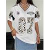 image:imageSOLY HUX Womens Y2k Leopard Number Graphic Oversized Tops Football Jersey Shirts StreetwearWhite 01