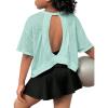 image:imageSOLY HUX Girls Open Back Workout Tops Short Sleeve Crew Neck Running Sports T Shirts Summer ClothesMint Green