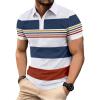image:imageSOLY HUX Mens Color Block Striped Golf Shirts Short Sleeve Classic TShirt Business Casual TopsWhite Multi