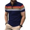 image:imageSOLY HUX Mens Golf Shirts Color Block Top Short Sleeve Collared TShirt Classic TopsDark Blue