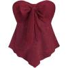 image:imageSOLY HUX Womens Bow Tie Front Tube Tops Strapless Sleeveless Bandeau Asymmetric Flowy Summer TopPlain Red