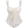 image:imageSOLY HUX Womens Cute Babydoll Tops Sleeveless Tie Front Lace Peplum Tank Top Summer Going Out Camisole TopPlain Apricot