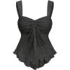 image:imageSOLY HUX Womens Cute Babydoll Tops Sleeveless Tie Front Lace Peplum Tank Top Summer Going Out Camisole TopPlain Black