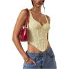 image:imageSOLY HUX Womens Floral Embroidered Crop Tops Lace V Neck Asymmetrical Going Out Tank TopPure Yellow
