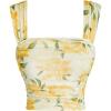 image:imageSOLY HUX Womens Floral Print Tank Tops Square Neck Sleeveless Going Out Tops Double Lined Summer Crop Tank TopsYellow