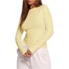 image:imageSOLY HUX Womens Long Sleeve T Shirt Crewneck Slim Fit Tee Casual Going Out TopsPlain Butter Yellow