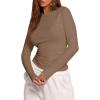 image:imageSOLY HUX Womens Long Sleeve T Shirt Crewneck Slim Fit Tee Casual Going Out TopsPure Coffee Brown