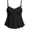 image:imageSOLY HUX Womens Peplum Tops Summer Casual Ruched Flowy Going Out Top Spaghetti Strap Tank CamisoleSolid Black