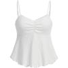 image:imageSOLY HUX Womens Peplum Tops Summer Casual Ruched Flowy Going Out Top Spaghetti Strap Tank CamisoleSolid White