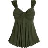 image:imageSOLY HUX Womens Plus Size Babydoll Tops Twist Front Sleeveless Peplum Flowy Going Out TopSolid Army Green