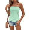 image:imageSOLY HUX Womens Strapless Bandeau Tank Top Casual Summer Sleeveless Eyelet Tube TopsLight Green