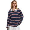 image:imageSOLY HUX Womens Striped Oversized T Shirts Collared Long Sleeve Vintage Tees StreetwearMulticoloured Striped