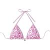 image:imageSOLY HUX Womens Triangle Bikini Top Only Tie Back String Floral Print Padded Swimwear Bathing Suits TopsPink Floral
