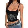 image:imageSOLY HUX Womens Y2k Gothic Cami Tops Rhinestone Crop Tops Camisole Streetwear Emo Scene Alternative ClothesBlack Graphic