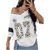 image:imageSOLY HUX Womens Y2k Leopard Number Graphic Oversized Tops Football Jersey Shirts StreetwearWhite 01