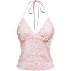 image:imageSOLY HUX Womens Y2k Sequin Halter Crop Top Cute 3D Butterfly Glitter Coquette Party Club TopsPlain Pink
