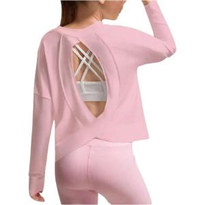image:imageSOLY HUX Girls Long Sleeve TShirt Cutout Athletic Shirts Basic Sports Tee Tops ActivewearPure Pink