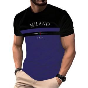 image:imageSOLY HUX Mens Color Block Letter Graphic Tees Short Sleeve Crew Neck T Shirt Casual Summer TopsBlack and Purple