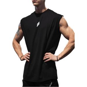 image:imageSOLY HUX Mens Sports Tank Top Printed Workout Muscle Tanks Sleeveless Fitness T ShirtsBlack Printed