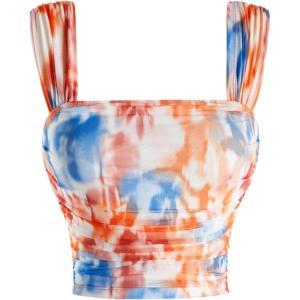 image:imageSOLY HUX Womens Floral Print Tank Tops Square Neck Sleeveless Going Out Tops Double Lined Summer Crop Tank TopsAbstract Floral