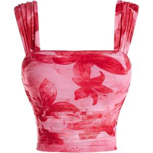 image:imageSOLY HUX Womens Floral Print Tank Tops Square Neck Sleeveless Going Out Tops Double Lined Summer Crop Tank TopsHot Pink