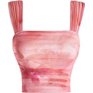 image:imageSOLY HUX Womens Floral Print Tank Tops Square Neck Sleeveless Going Out Tops Double Lined Summer Crop Tank TopsWatermelon Pink