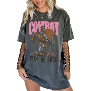image:imageSOLY HUX Womens Graphic Tees Short Sleeve Vintage T Shirt Streetwear Country Concert Summer TopsDark Grey Letter