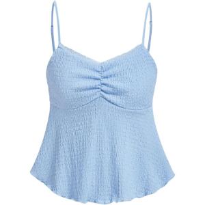 image:imageSOLY HUX Womens Peplum Tops Summer Casual Ruched Flowy Going Out Top Spaghetti Strap Tank CamisolePure Blue