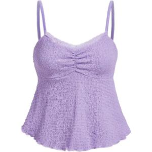 image:imageSOLY HUX Womens Peplum Tops Summer Casual Ruched Flowy Going Out Top Spaghetti Strap Tank CamisolePure Lilac Purple