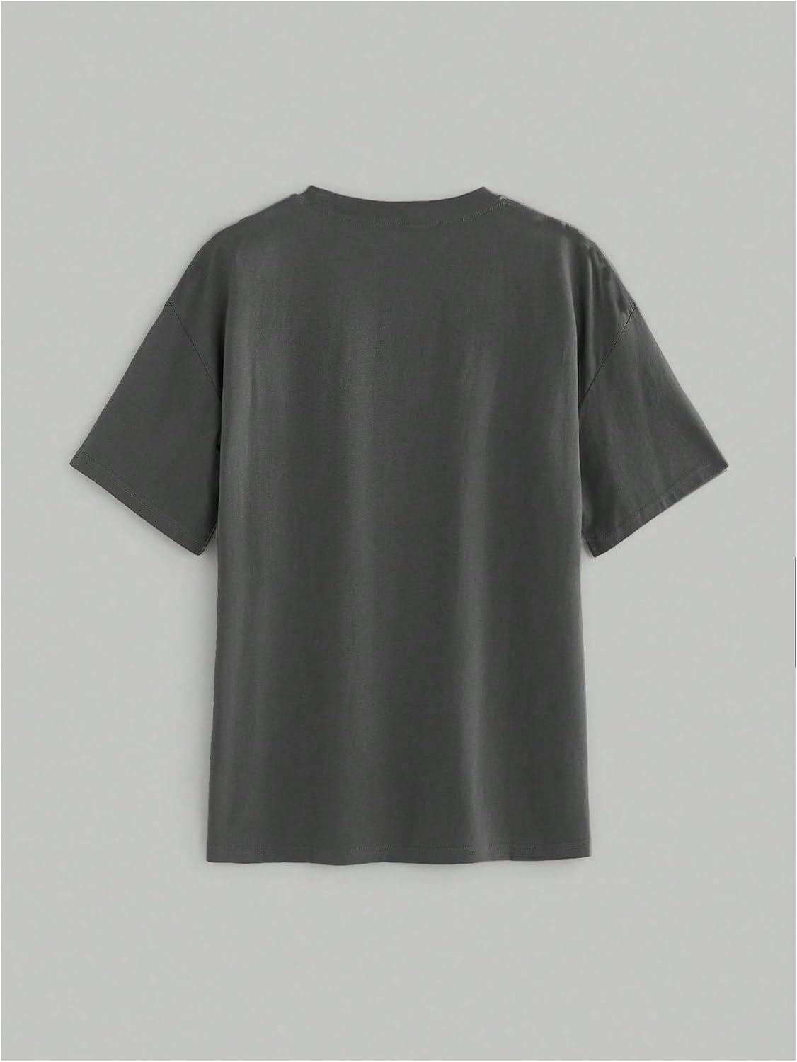 image:imageSOLY HUX Womens Graphic Tees Vintage Letter Print Oversized T Shirt Short Sleeve Crewneck Summer TopsDark Grey Letter