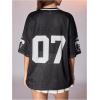 image:imageSOLY HUX Jersey Shirts for Women Y2k Graphic Number Oversized Tees V Neck Half Sleeve Cute Soccer Streetwear T Shirt TopsBlack Number Print
