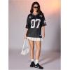 image:imageSOLY HUX Jersey Shirts for Women Y2k Graphic Number Oversized Tees V Neck Half Sleeve Cute Soccer Streetwear T Shirt TopsBlack Number Print