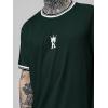 image:imageSOLY HUX Mens Crown Letter Print Striped Trim Tee Tops Short Sleeve Crew Neck Summer T ShirtDark Green Crown
