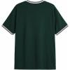 image:imageSOLY HUX Mens Crown Letter Print Striped Trim Tee Tops Short Sleeve Crew Neck Summer T ShirtDark Green Crown