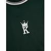 image:imageSOLY HUX Mens Crown Letter Print Striped Trim Tee Tops Short Sleeve Crew Neck Summer T ShirtDark Green Crown