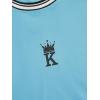 image:imageSOLY HUX Mens Crown Letter Print Striped Trim Tee Tops Short Sleeve Crew Neck Summer T ShirtMint Blue