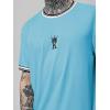 image:imageSOLY HUX Mens Crown Letter Print Striped Trim Tee Tops Short Sleeve Crew Neck Summer T ShirtMint Blue