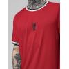 image:imageSOLY HUX Mens Crown Letter Print Striped Trim Tee Tops Short Sleeve Crew Neck Summer T ShirtRed Black Graphic