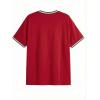 image:imageSOLY HUX Mens Crown Letter Print Striped Trim Tee Tops Short Sleeve Crew Neck Summer T ShirtRed White Graphic
