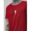 image:imageSOLY HUX Mens Crown Letter Print Striped Trim Tee Tops Short Sleeve Crew Neck Summer T ShirtRed White Graphic