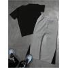image:imageSOLY HUX Mens Graphic Summer Outfits Y2k Grunge Short Sleeve T Shirt Pants Set Hip Hop Streetwear 2 PieceBlack and Grey