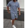 image:imageSOLY HUX Mens Short Sets Short Sleeve Outfit Summer Tracksuit T Shirt and Shorts Sports ClothesPlain Blue