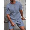 image:imageSOLY HUX Mens Short Sets Short Sleeve Outfit Summer Tracksuit T Shirt and Shorts Sports ClothesPlain Blue