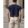 image:imageSOLY HUX Mens Short Sleeve Crew Neck Cropped T Shirts Summer Basic Baggy Tee TopsDark Blue