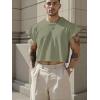 image:imageSOLY HUX Mens Short Sleeve Crew Neck Cropped T Shirts Summer Basic Baggy Tee TopsOlive Green
