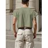 image:imageSOLY HUX Mens Short Sleeve Crew Neck Cropped T Shirts Summer Basic Baggy Tee TopsOlive Green