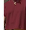image:imageSOLY HUX Mens Short Sleeve Crew Neck Cropped T Shirts Summer Basic Baggy Tee TopsSolid Burgundy